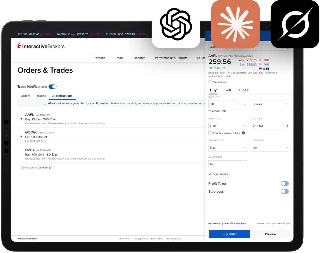 Example of IBKR AI Integration within Client Portal